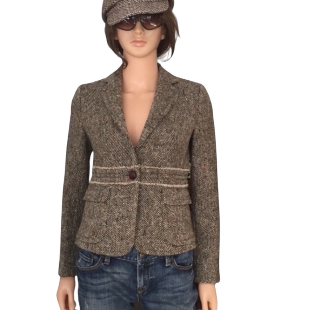 J. Crew Schoolboy Tweed Wool Alpaca Blazer Jacket Size 0